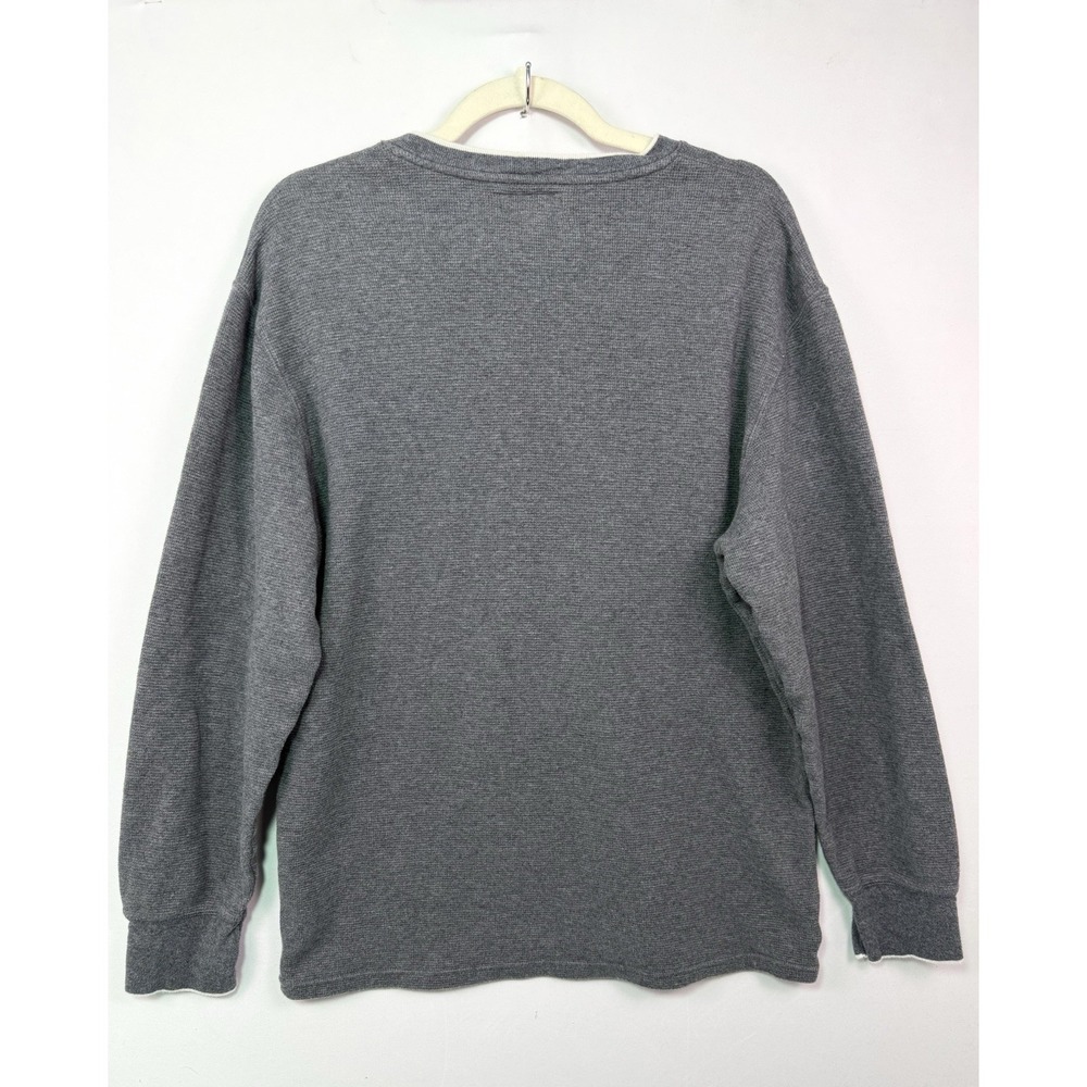 Polo Ralph Lauren Thermal Shirt Mens XL Gray Waffle Knit V‎ Neck Pony Logo - Picture 7 of 7